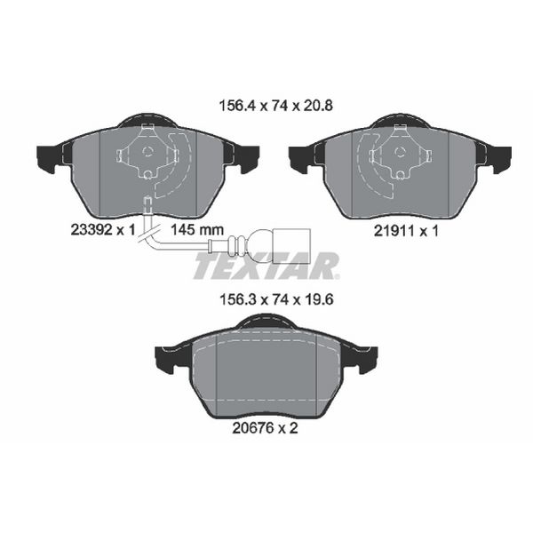 1999-2004 Audi A3 Disc Brake Pad Set - Front (Textar)