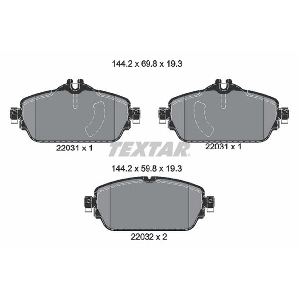 2014 Mercedes-Benz GLA250 Disc Brake Pad Set - Front (Textar)
