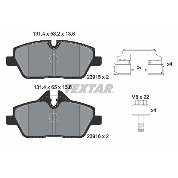 2014-2021 BMW i3 Disc Brake Pad Set - Front (Textar)
