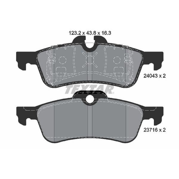 2002-2008 Mini Cooper Disc Brake Pad Set - Rear (Textar)
