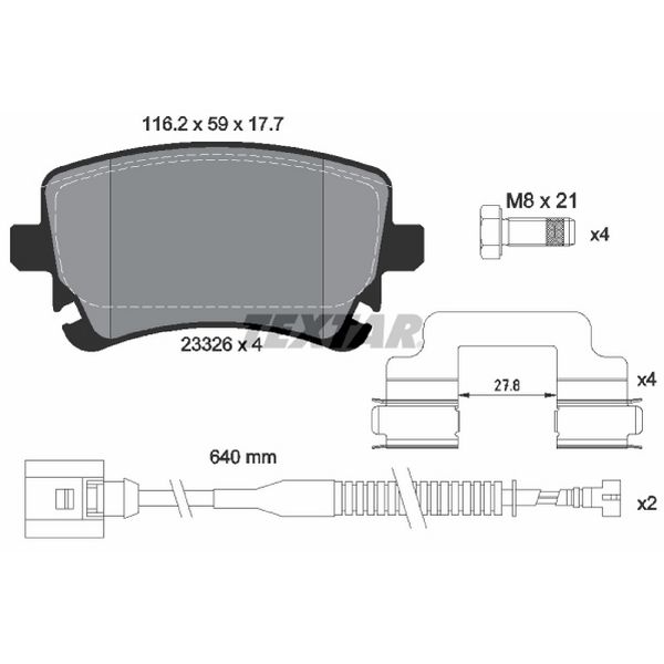 2004-2006 Volkswagen Phaeton Disc Brake Pad Set - Rear (Textar)
