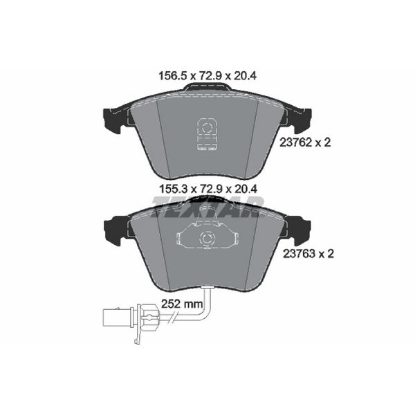 2002-2004 Audi A6 Disc Brake Pad Set - Front (Textar)