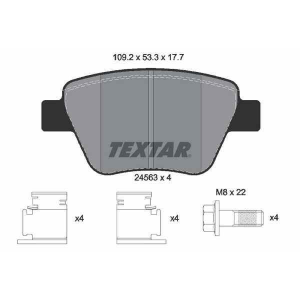 2004-2013 Audi A3 Disc Brake Pad Set - Rear (Textar)