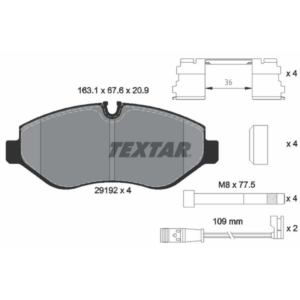 2014-2018 Mercedes-Benz Sprinter 2500 Disc Brake Pad Set - Front (Textar)