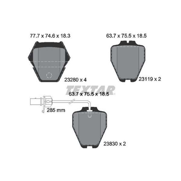 2002-2004 Audi A6 Disc Brake Pad Set - Front (Textar)