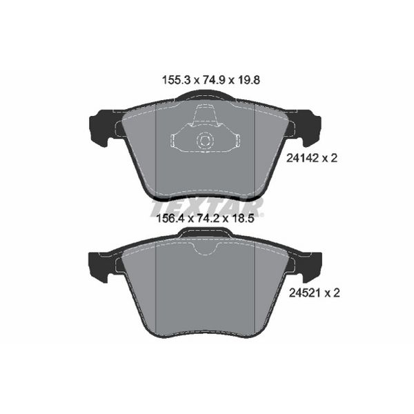 2007-2016 Volvo S80 Disc Brake Pad Set - Front (Textar)