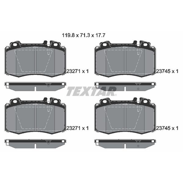 2006 Mercedes-Benz S350 Disc Brake Pad Set - Front (Textar)