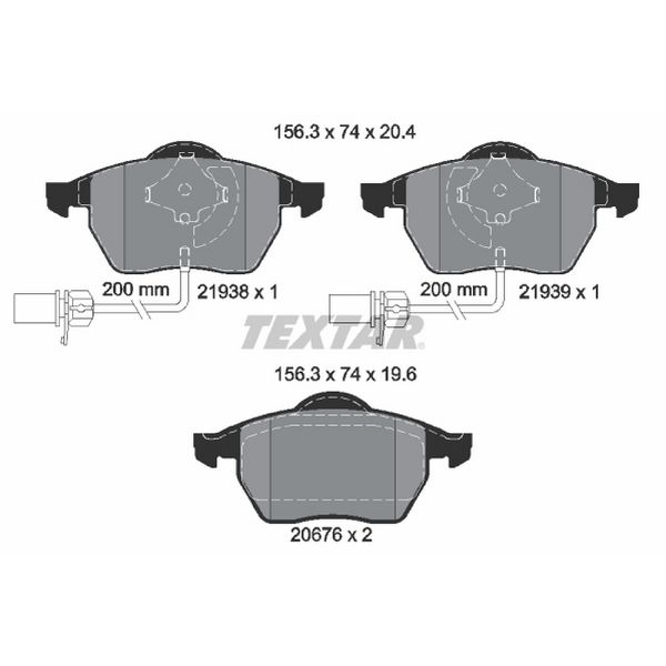 1998-2004 Audi A6 Disc Brake Pad Set - Front (Textar)