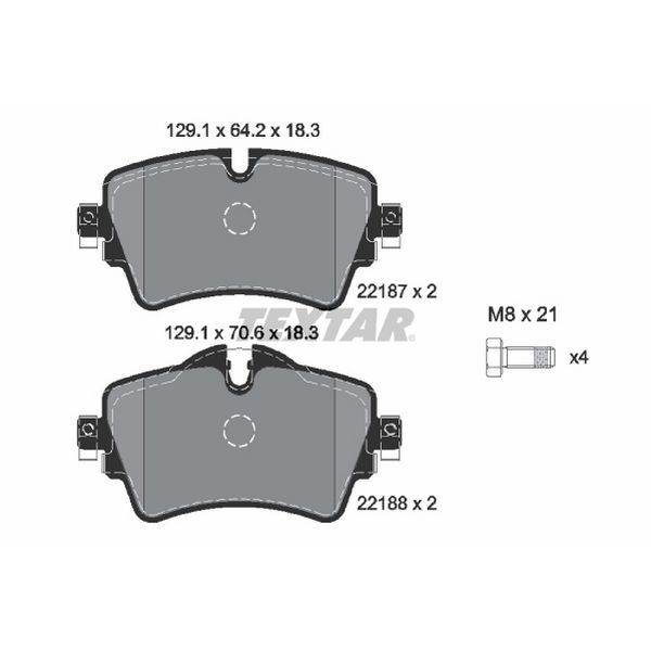 2014-2021 Mini Cooper Disc Brake Pad Set - Front (Textar)