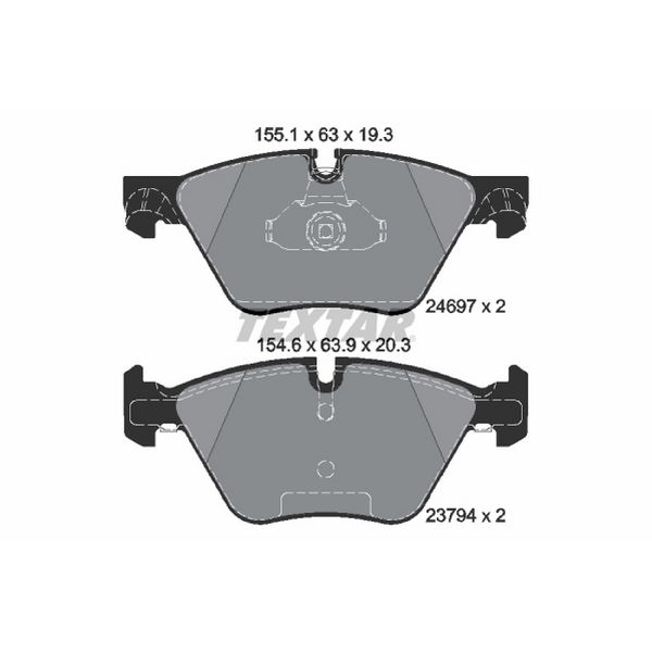 2010-2016 BMW 528i Disc Brake Pad Set - Front (Textar)