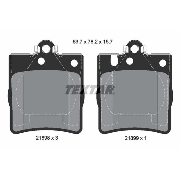 2006-2007 Mercedes-Benz C280 Disc Brake Pad Set - Rear (Textar)