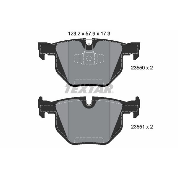 2008-2010 Volvo V70 Disc Brake Pad Set - Rear (Textar)