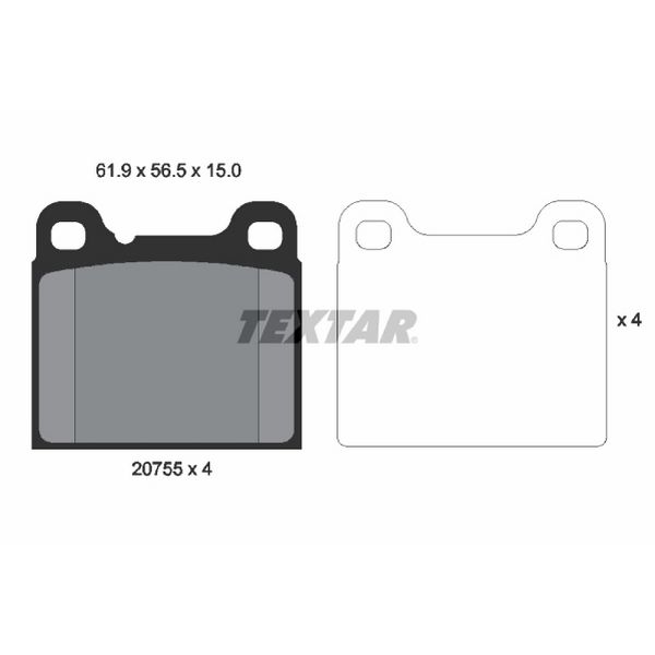 1998-2000 Volvo V70 Disc Brake Pad Set - Rear (Textar)