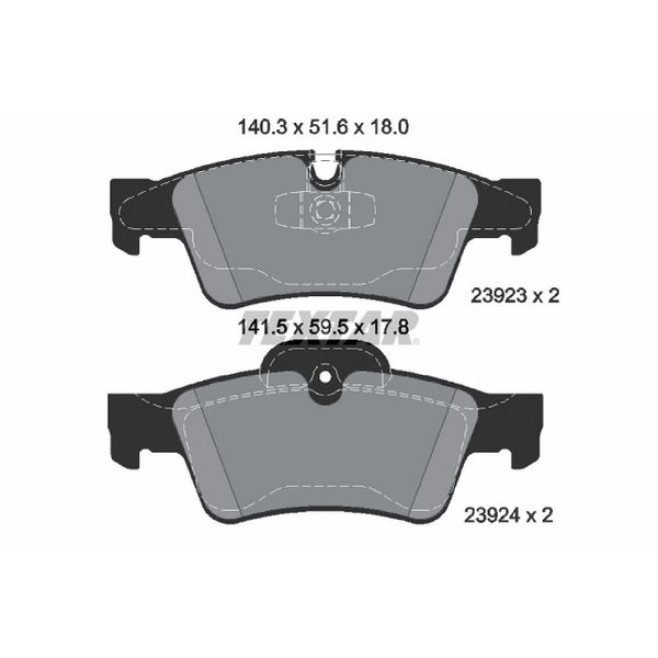 2008-2012 Mercedes-Benz GL550 Disc Brake Pad Set - Rear (Textar)