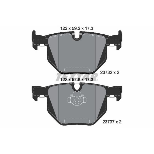 2008-2010 BMW 528i Disc Brake Pad Set - Rear (Textar)