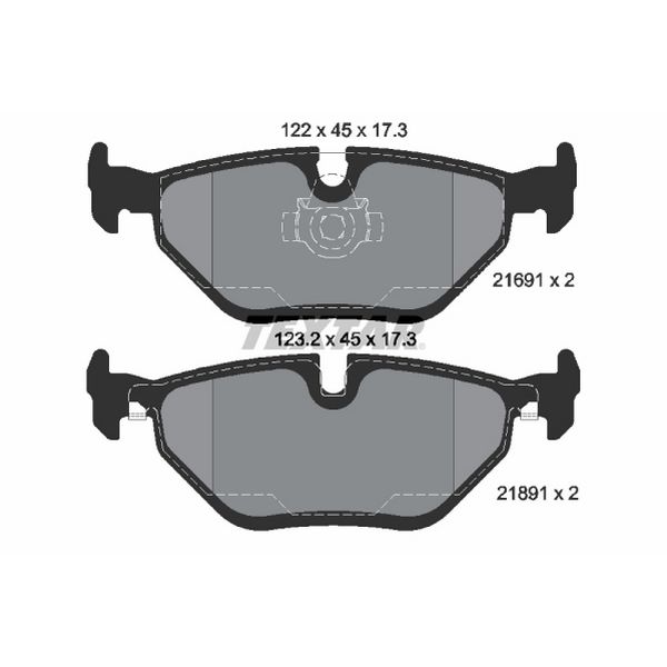 1997-2000 BMW 528i Disc Brake Pad Set - Rear (Textar)