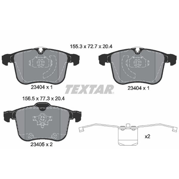 2004-2011 Saab 9-3 Disc Brake Pad Set - Front (Textar)