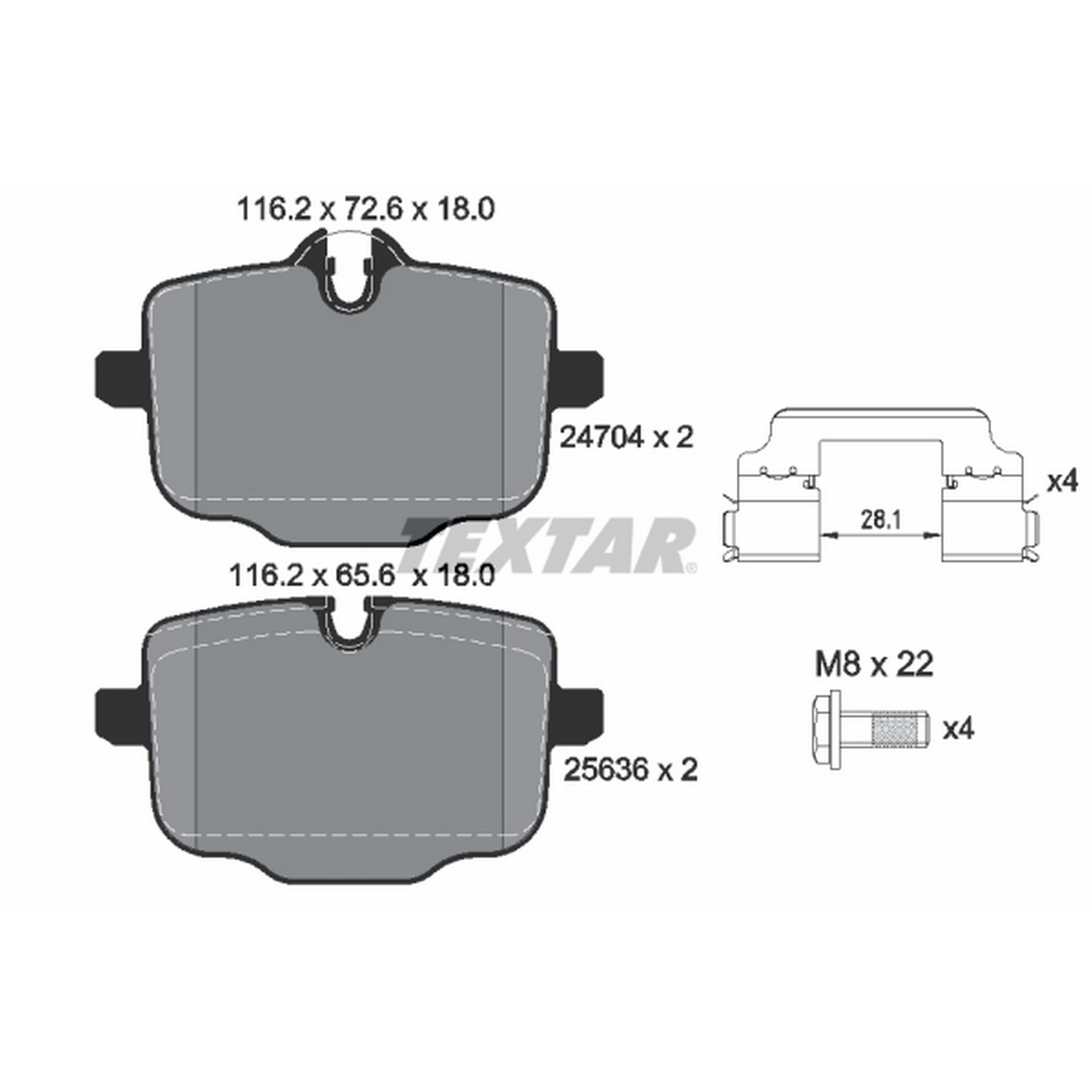2024, 2023, 2022, 2021, 2020, 2019, 2018 BMW X3 Disc Brake Pad Set