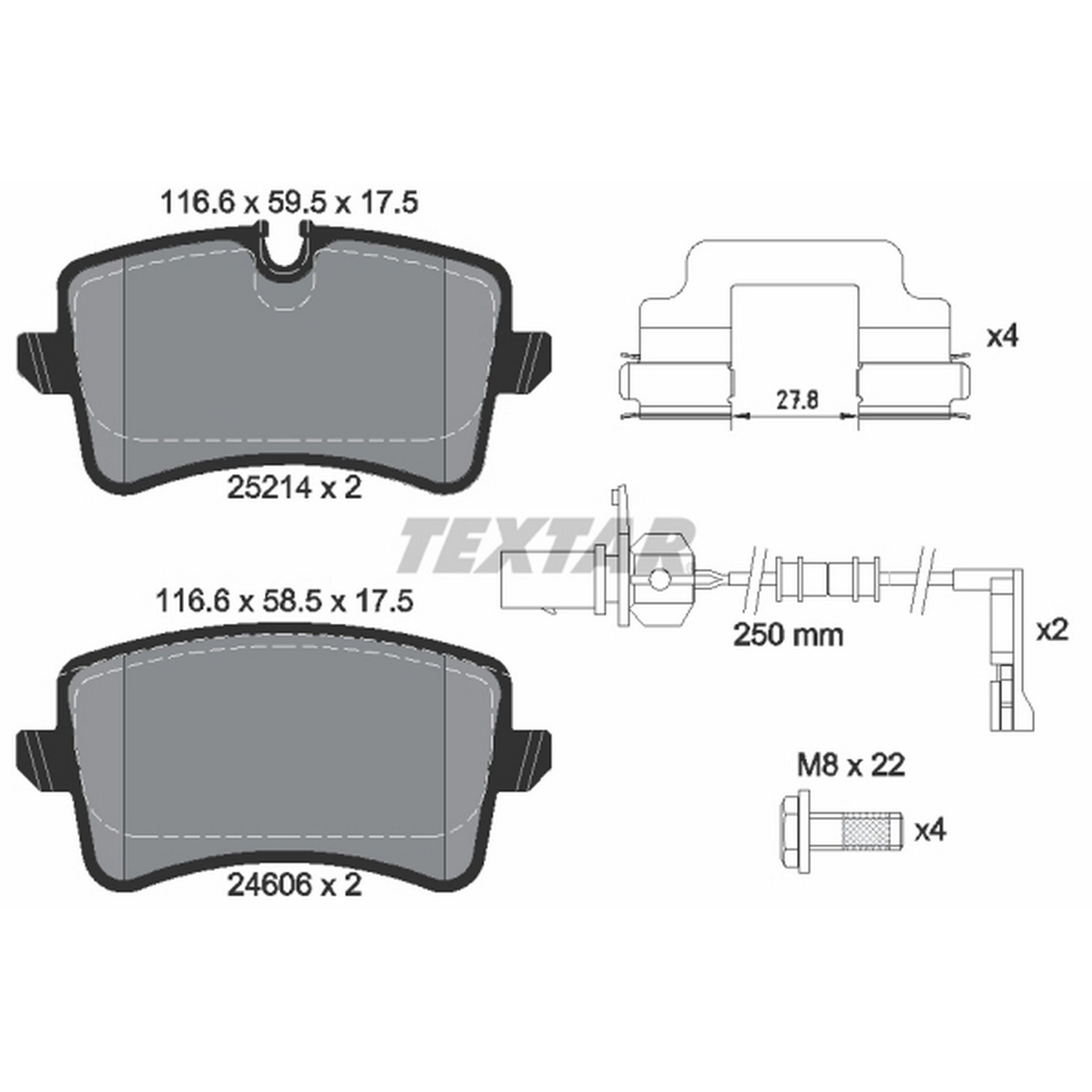 2018, 2017, 2016, 2015, 2014, 2013 Audi S8 Quattro Disc Brake Pad Set