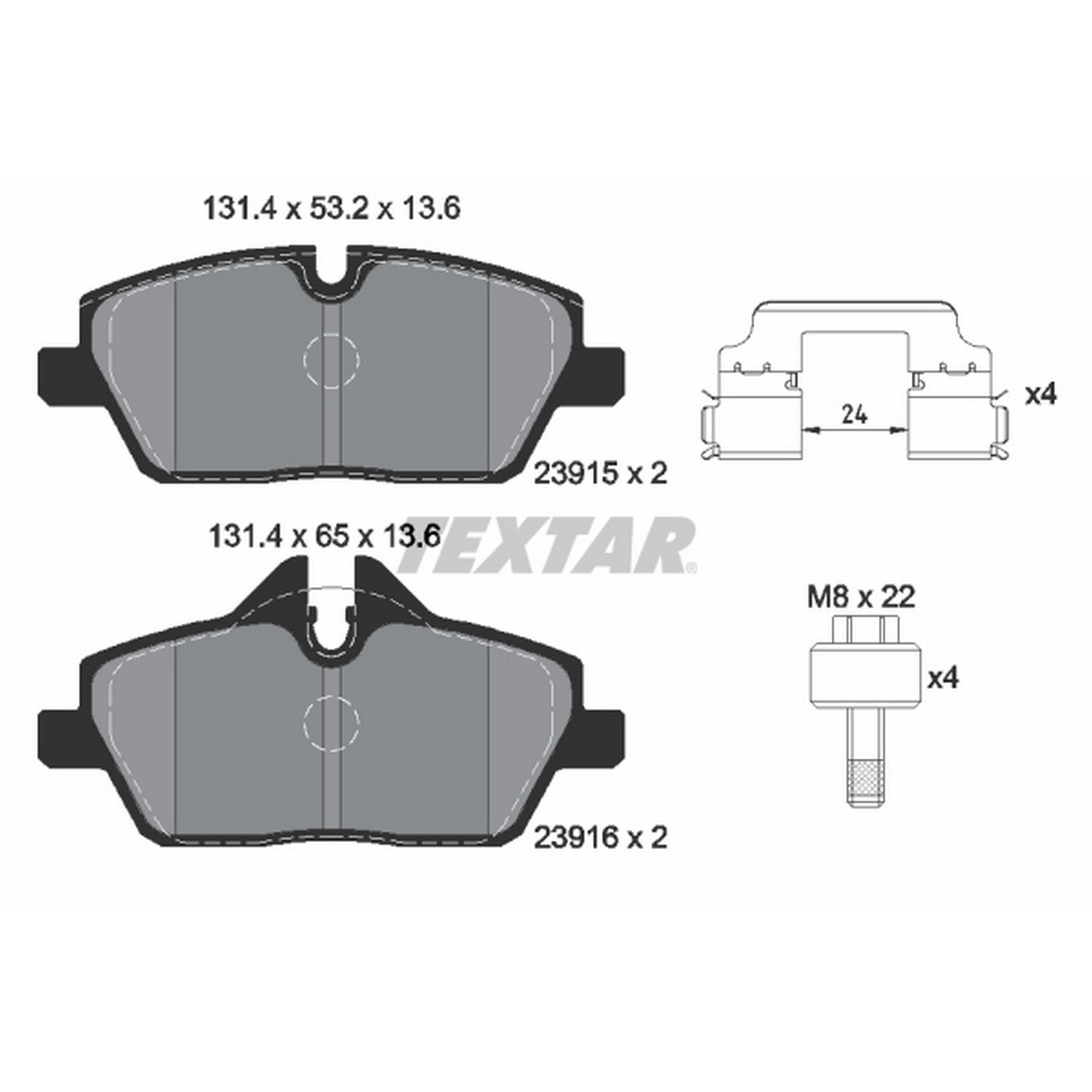 2021, 2020, 2019, 2018, 2017, 2016, 2015, 2014 BMW i3 Disc Brake Pad Set