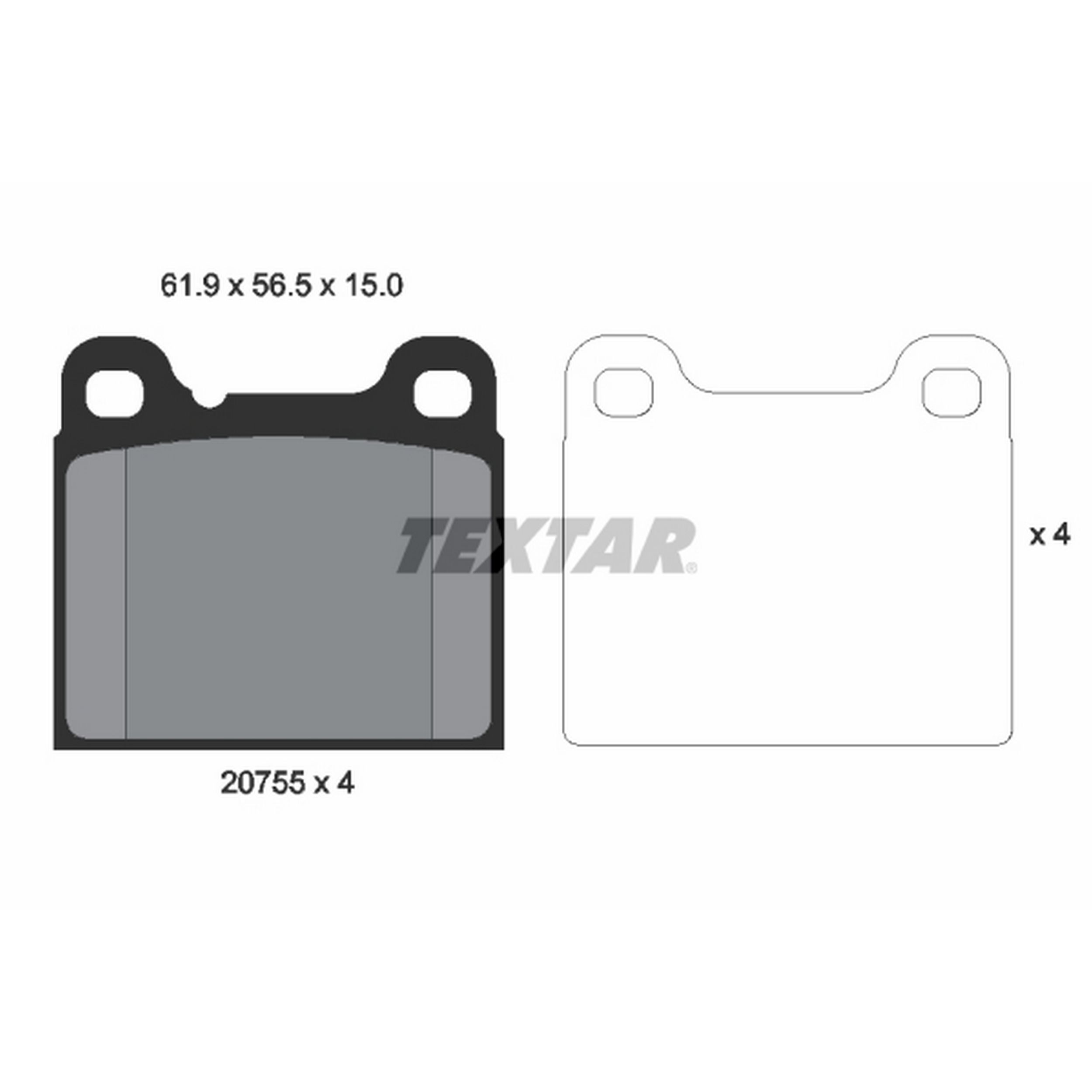 2004, 2003, 2002, 2001, 2000, 1999, 1998 Volvo C70 Disc Brake Pad Set
