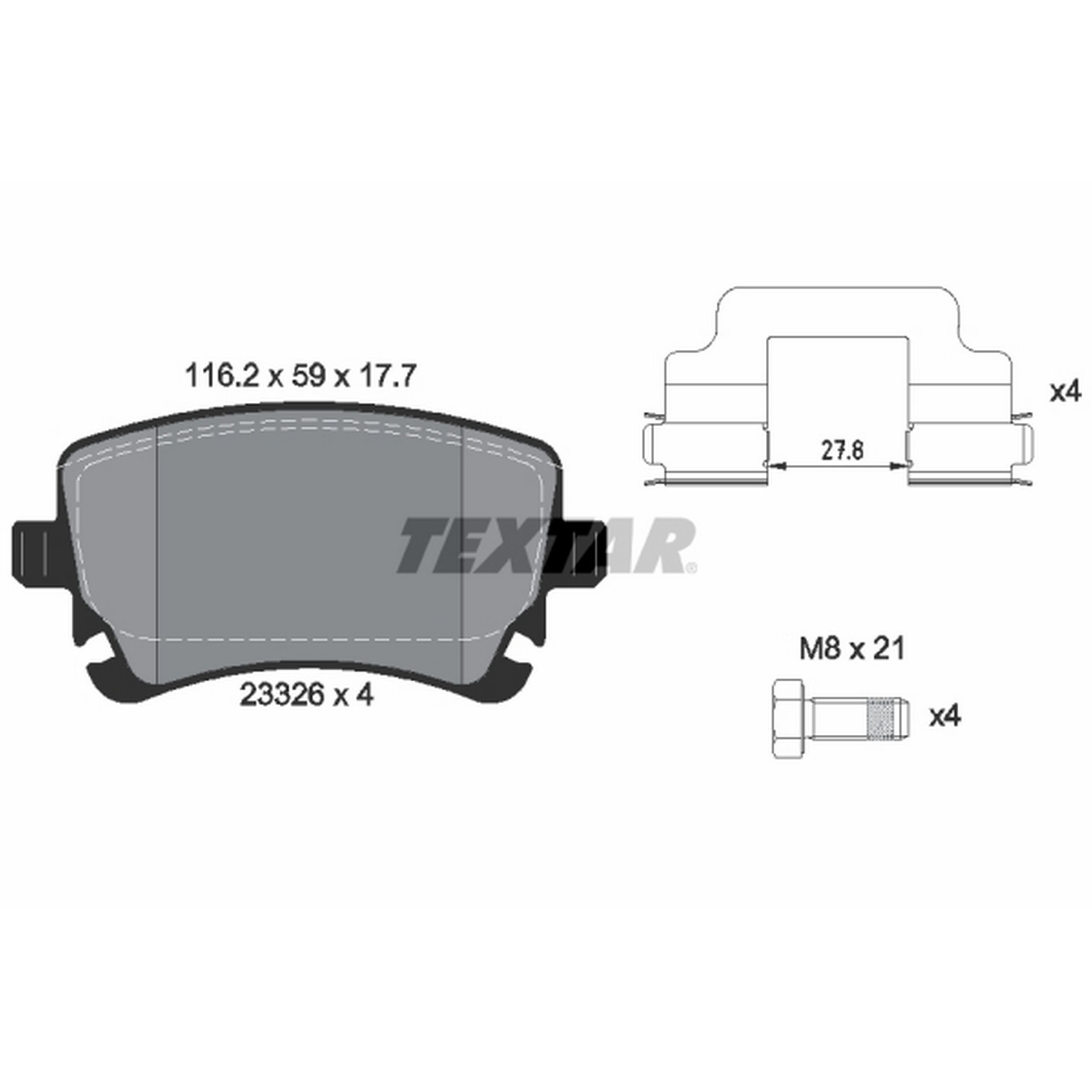 2010, 2009, 2008, 2007, 2006, 2005, 2004, 2003 Audi S8 Disc Brake Pad Set