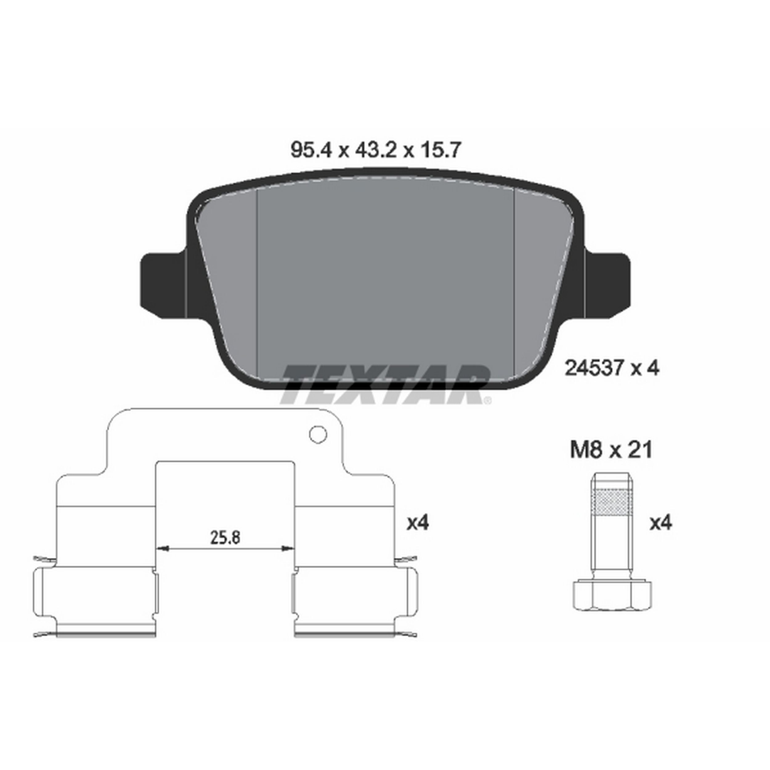 2015, 2014, 2013, 2012, 2011, 2010, 2009, 2008 Land Rover LR2 LR2 Disc Brake Pad Set