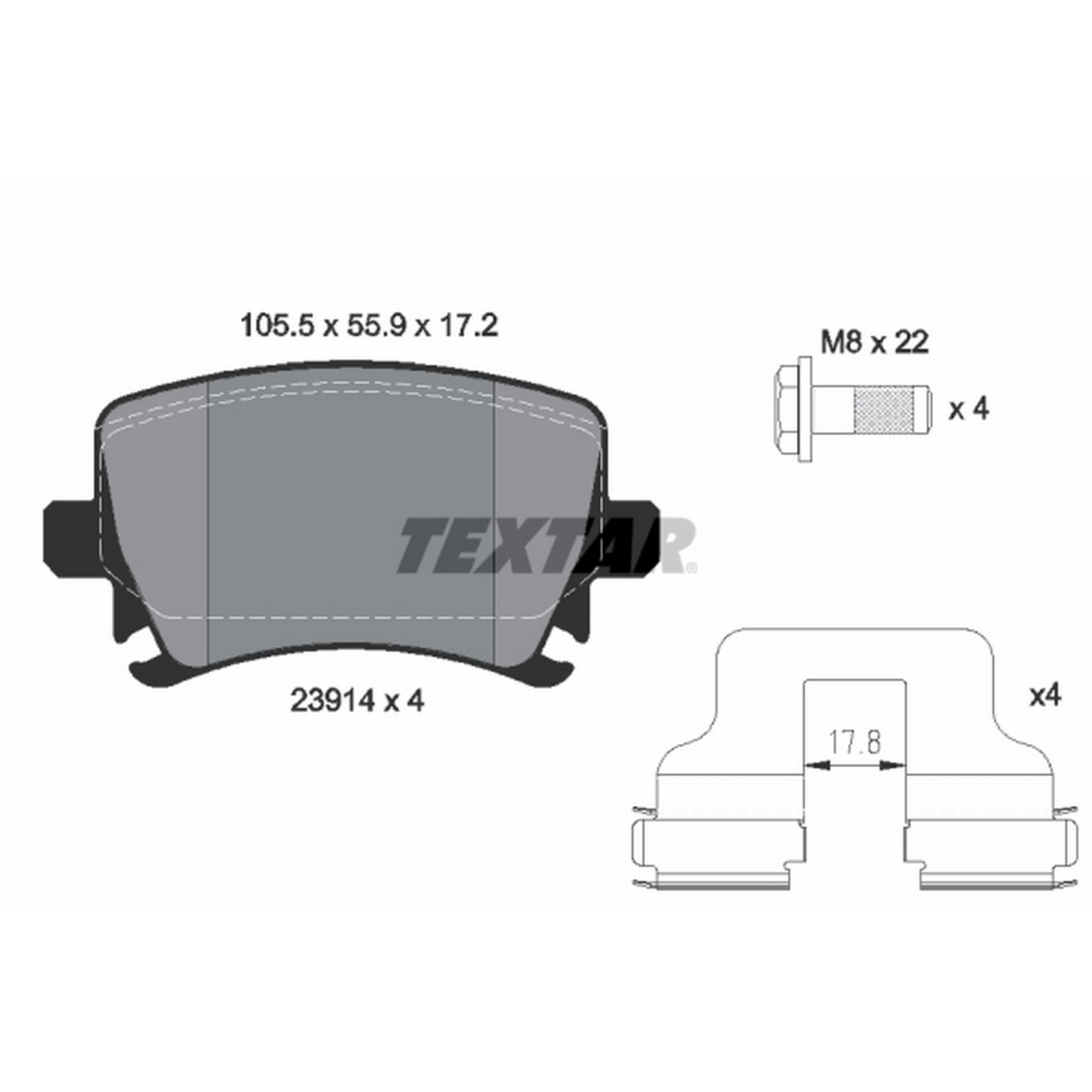 2009, 2008, 2007, 2006 Volkswagen Rabbit Quattro Disc Brake Pad Set