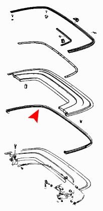 1968-1971 Mercedes-Benz 280SL Convertible Top Case Seal (URO Parts)