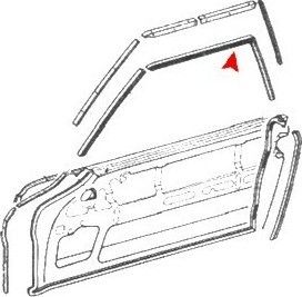 1968-1971 Mercedes-Benz 280SL Door Window Seal - Left (URO Parts)