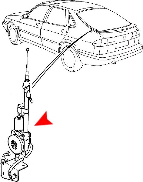 1999-2003 Saab 9-3 Antenna Mast (URO Parts)