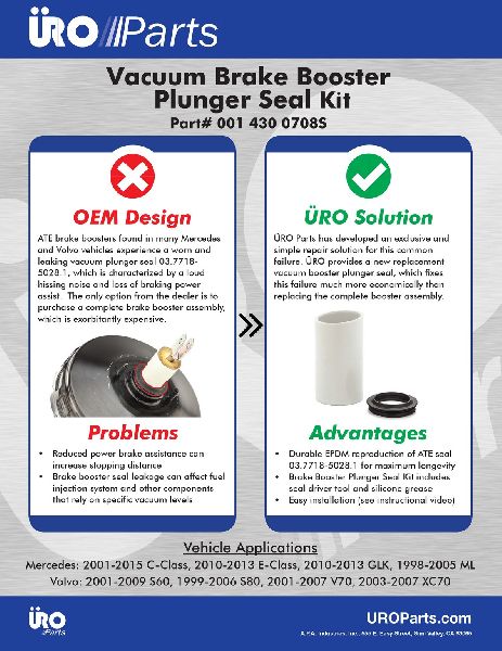 1999-2016 Volvo S80 Power Brake Booster Seal (URO Parts)