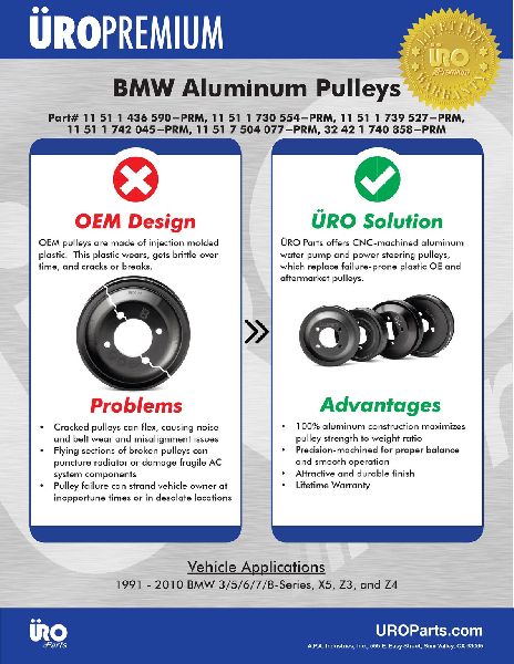 1997-2001 BMW 740i Engine Water Pump Pulley (URO Parts)