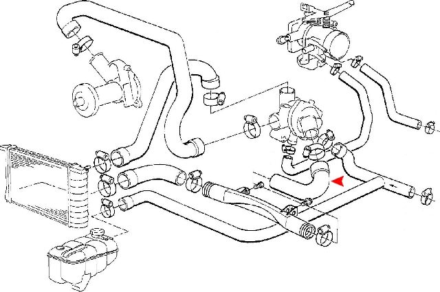 1989-1990 BMW 525i Engine Coolant Hose (URO Parts)