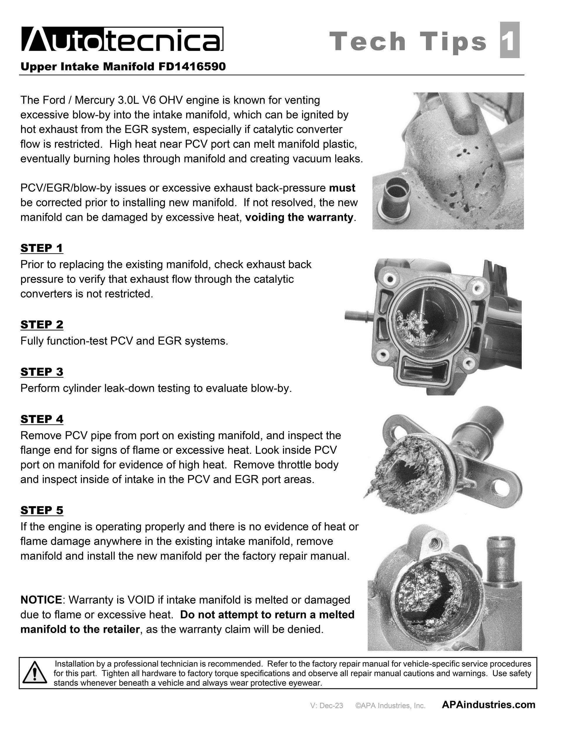 2007, 2006, 2005, 2004 Ford Taurus Engine Intake Manifold