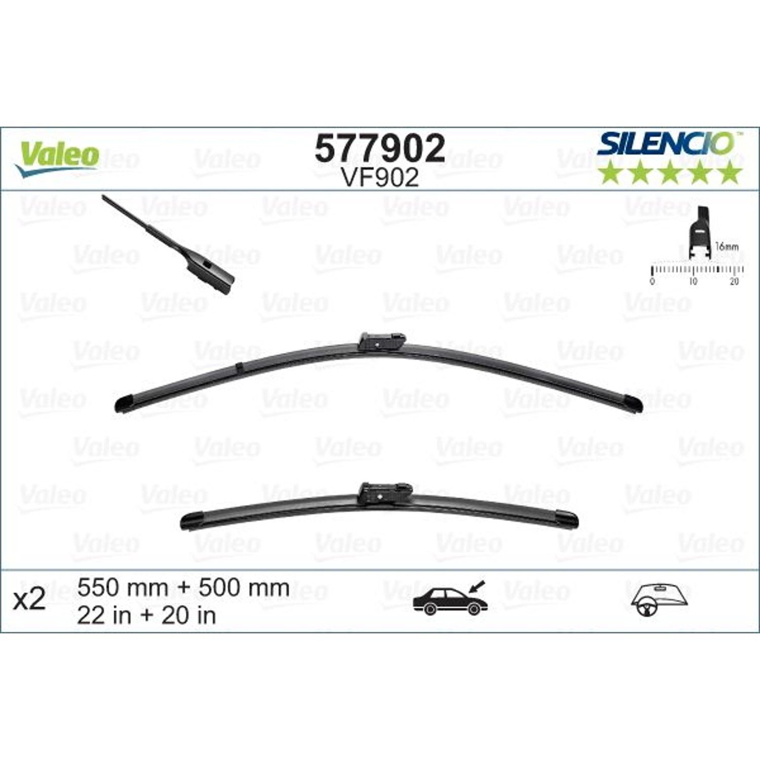 2023, 2022, 2021, 2020, 2019, 2018, 2017, 2016 Mini Cooper Clubman Clubman Wiper Blade Set