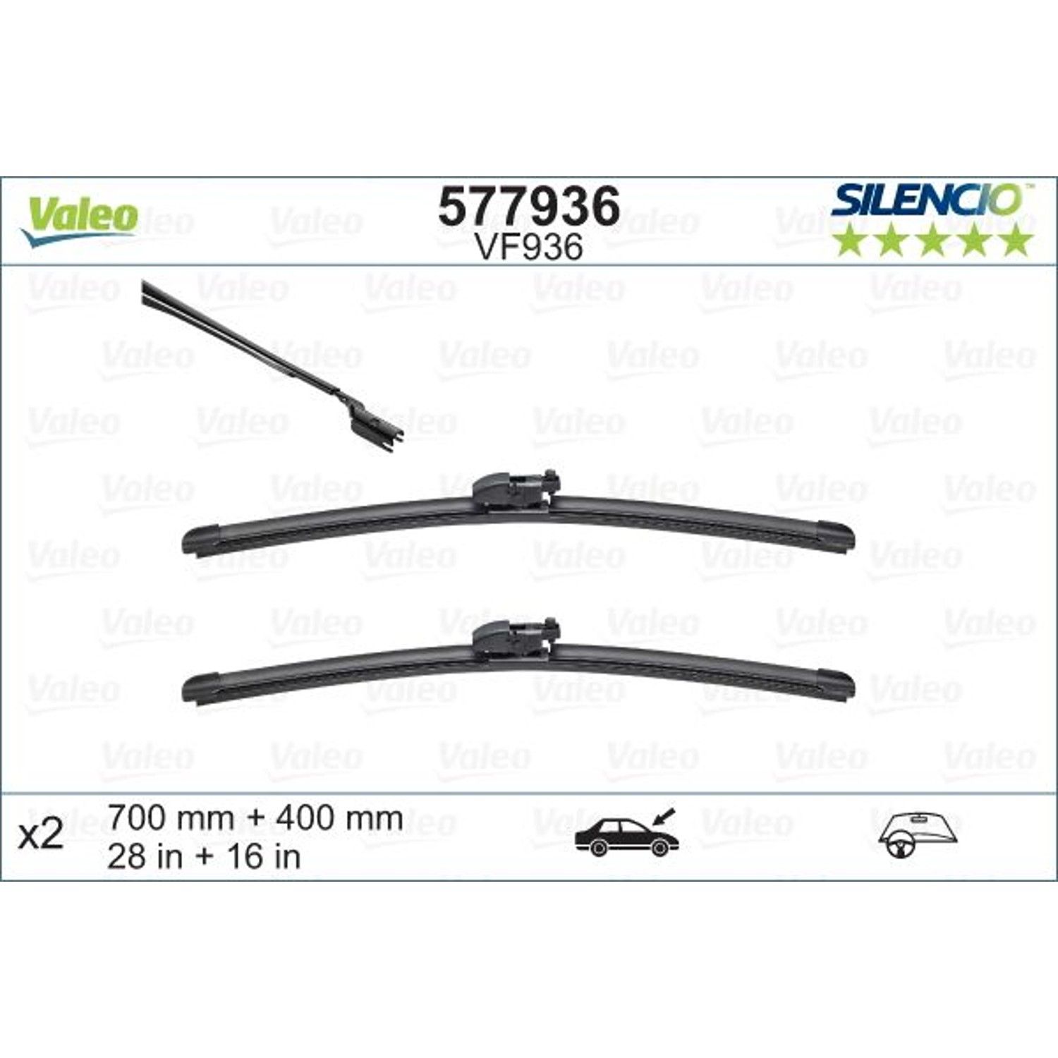 2022, 2021, 2020, 2019, 2018, 2017, 2016 Toyota Prius Wiper Blade Set