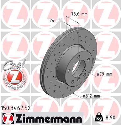 2011 BMW 323i Disc Brake Rotor - Front (Zimmermann)