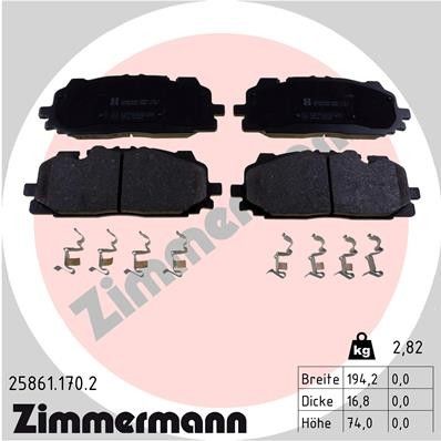 2016-2018 Audi Q7 Disc Brake Pad Set - Front (Zimmermann)