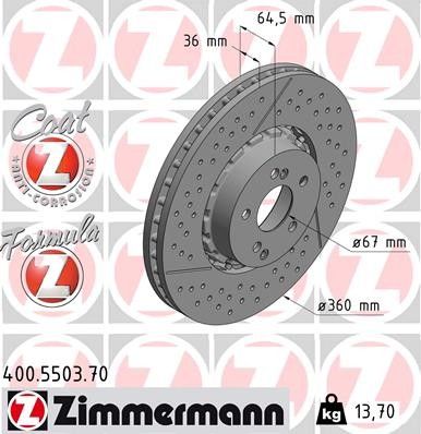 2007-2014 Mercedes-Benz CLS63 AMG Disc Brake Rotor - Front (Zimmermann)