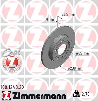 1998-2005 Volkswagen Jetta Disc Brake Rotor - Rear (Zimmermann)