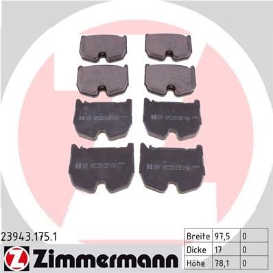 2003-2013 Mercedes-Benz S600 Disc Brake Pad Set - Front (Zimmermann)