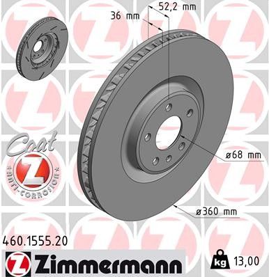 2015-2018 Porsche Macan Disc Brake Rotor - Front Right (Zimmermann)