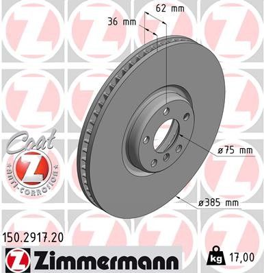 2008-2016 BMW X6 Disc Brake Rotor - Front Left (Zimmermann)