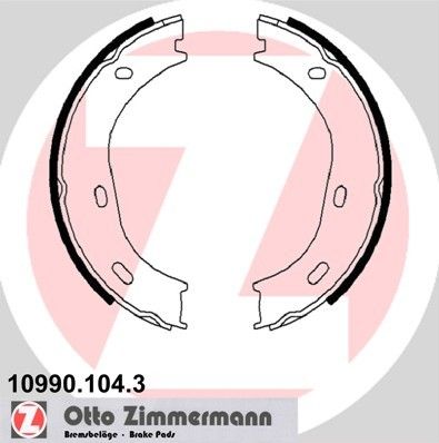 1988-1991 Mercedes-Benz 300SE Parking Brake Shoe - Rear (Zimmermann)