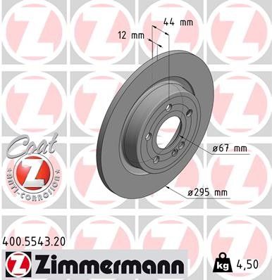 2019-2021 Mercedes-Benz A220 Disc Brake Rotor - Rear or Rear Left or Rear Right (Zimmermann)