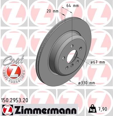 2018-2020 BMW X3 Disc Brake Rotor - Rear Right (Zimmermann)