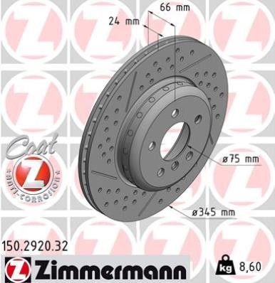 2014-2016 BMW 428i Disc Brake Rotor - Rear (Zimmermann)