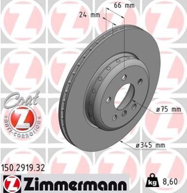2014-2016 BMW 428i Disc Brake Rotor - Rear (Zimmermann)