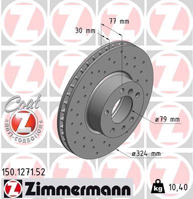 1995-2001 BMW 740i Disc Brake Rotor - Front (Zimmermann)